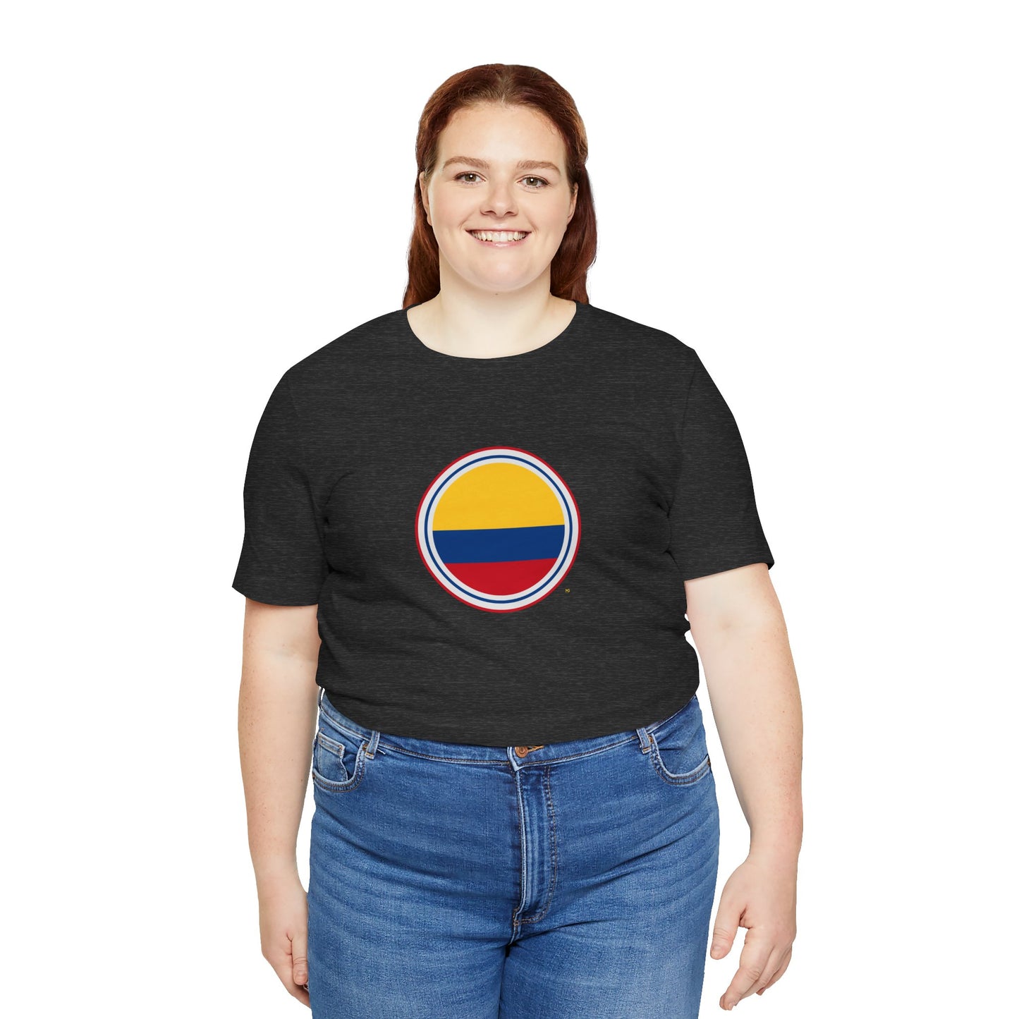 Camiseta com Círculo da Bandeira da Colômbia | Camiseta Orgulho da Colômbia