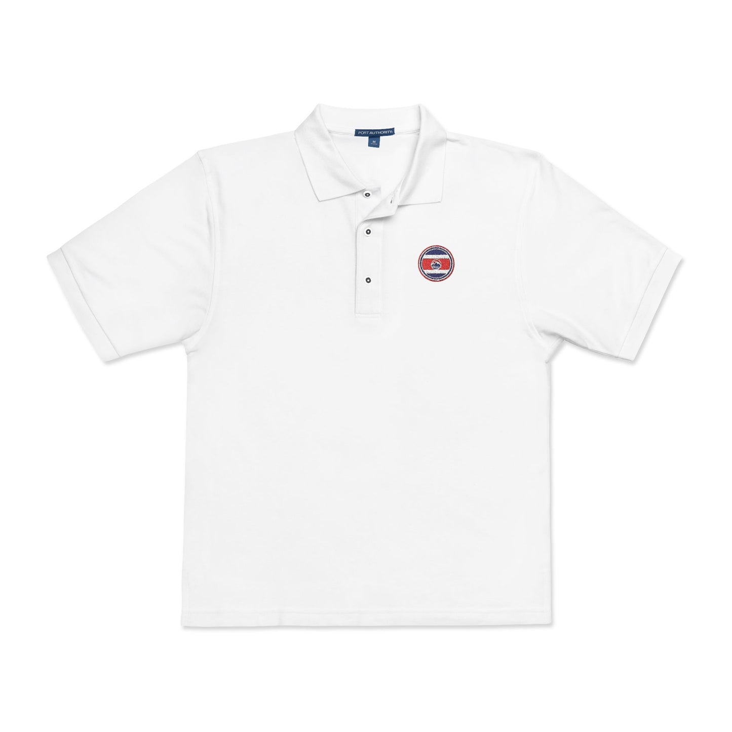 Polo bordado con el escudo de Costa Rica