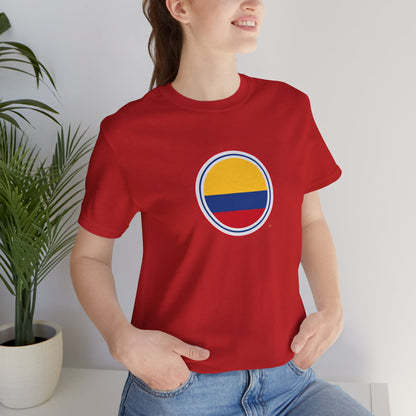 Camiseta com Círculo da Bandeira da Colômbia | Camiseta Orgulho da Colômbia