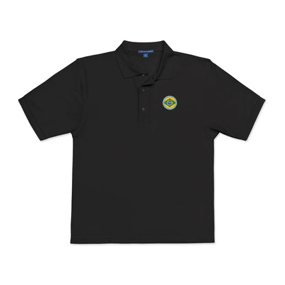 Camisa Polo Bordada com Brasão Brasileiro