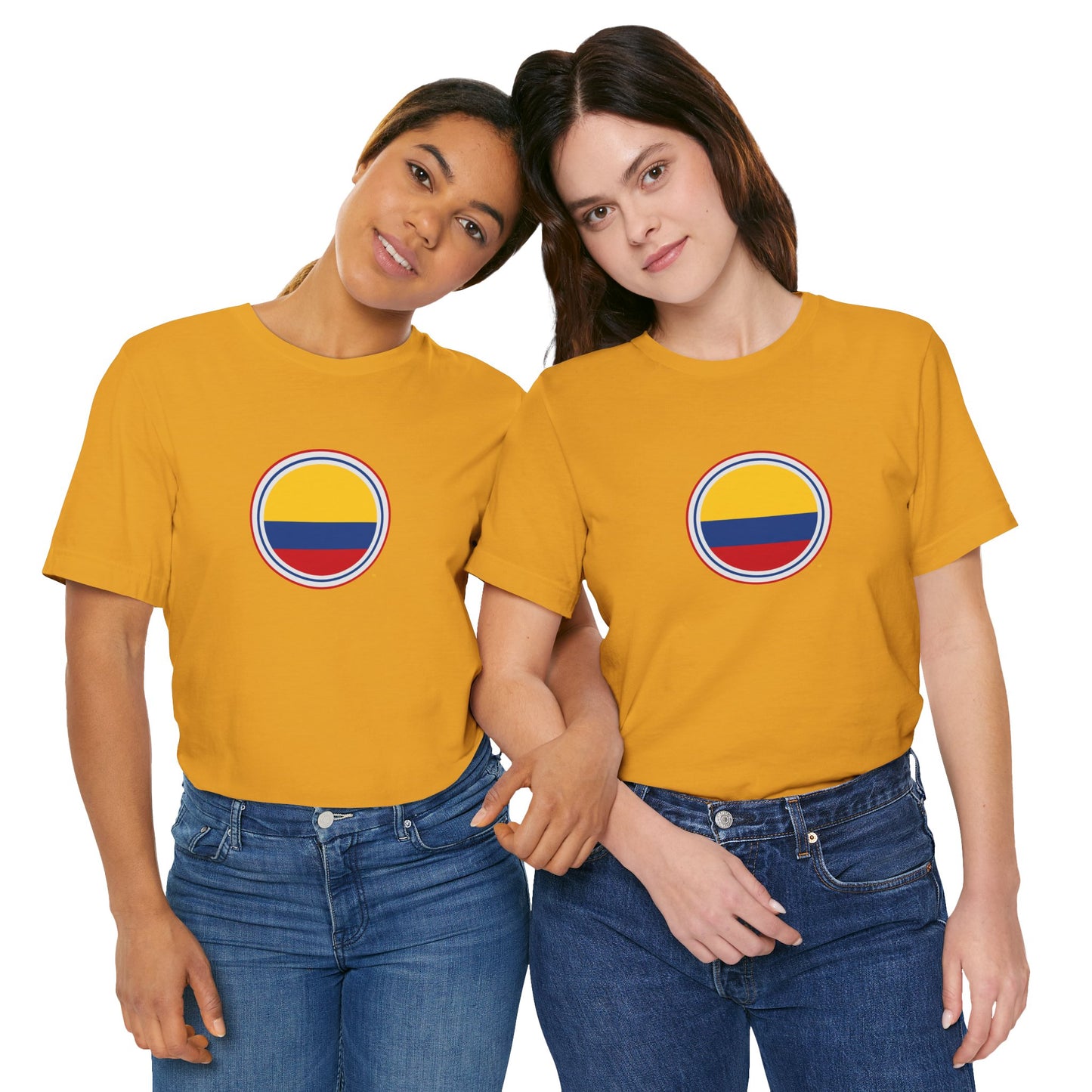 Camiseta com Círculo da Bandeira da Colômbia | Camiseta Orgulho da Colômbia