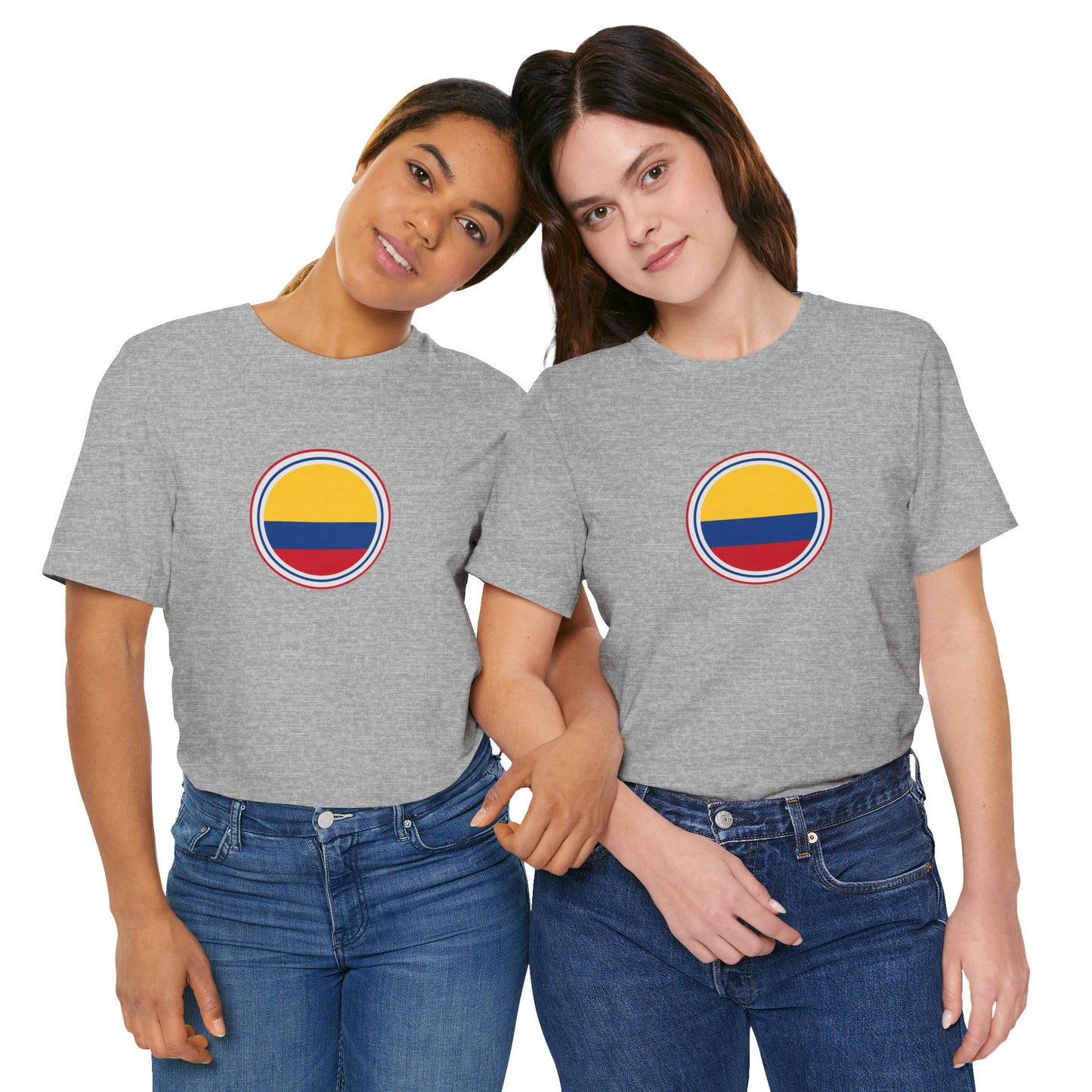 Camiseta com Círculo da Bandeira da Colômbia | Camiseta Orgulho da Colômbia