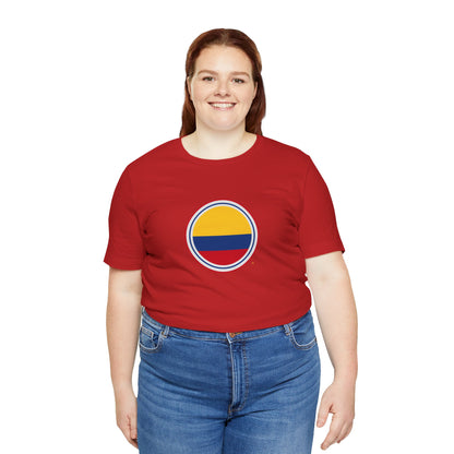 Camiseta com Círculo da Bandeira da Colômbia | Camiseta Orgulho da Colômbia