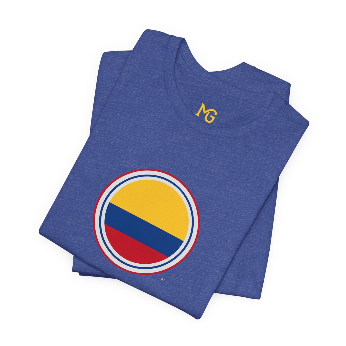 Camiseta com Círculo da Bandeira da Colômbia | Camiseta Orgulho da Colômbia