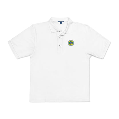 Camisa Polo Bordada com Brasão Brasileiro