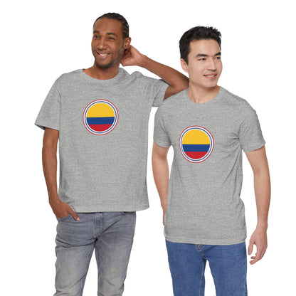 Camiseta com Círculo da Bandeira da Colômbia | Camiseta Orgulho da Colômbia