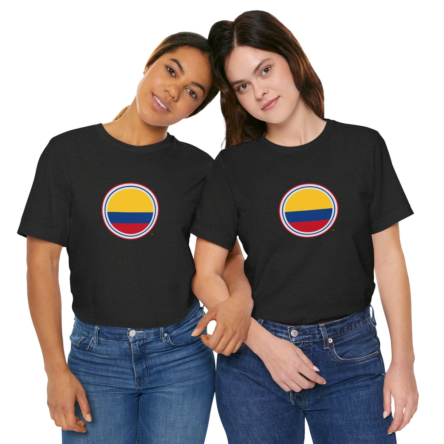 Camiseta com Círculo da Bandeira da Colômbia | Camiseta Orgulho da Colômbia
