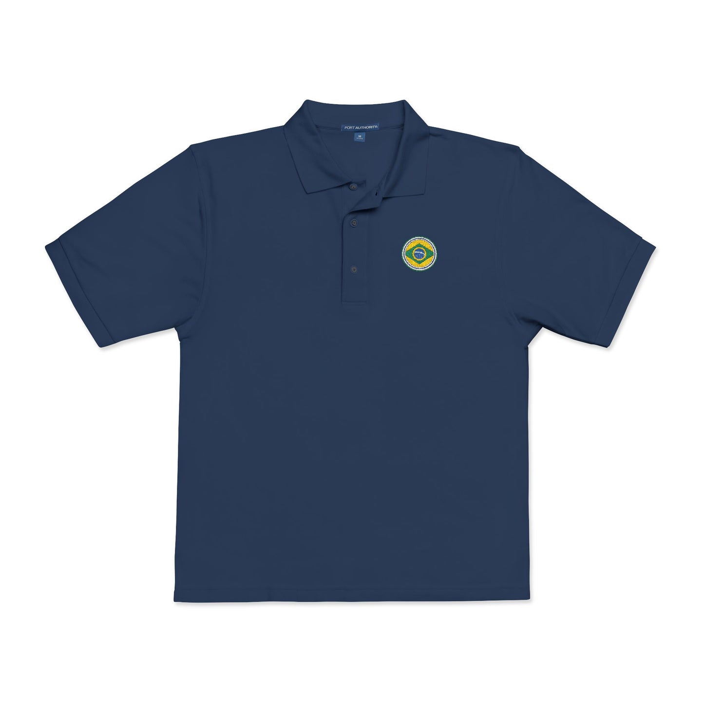 Camisa Polo Bordada com Brasão Brasileiro