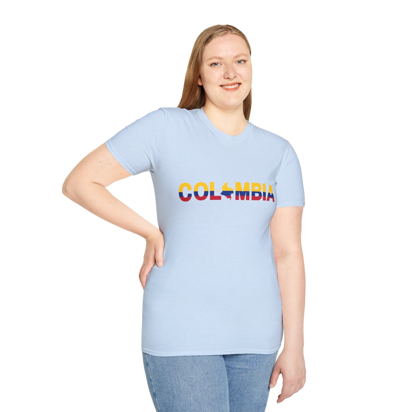 Camiseta com listras da bandeira da Colômbia
