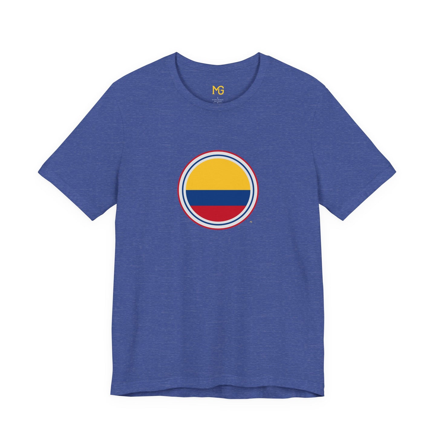 Camiseta com Círculo da Bandeira da Colômbia | Camiseta Orgulho da Colômbia