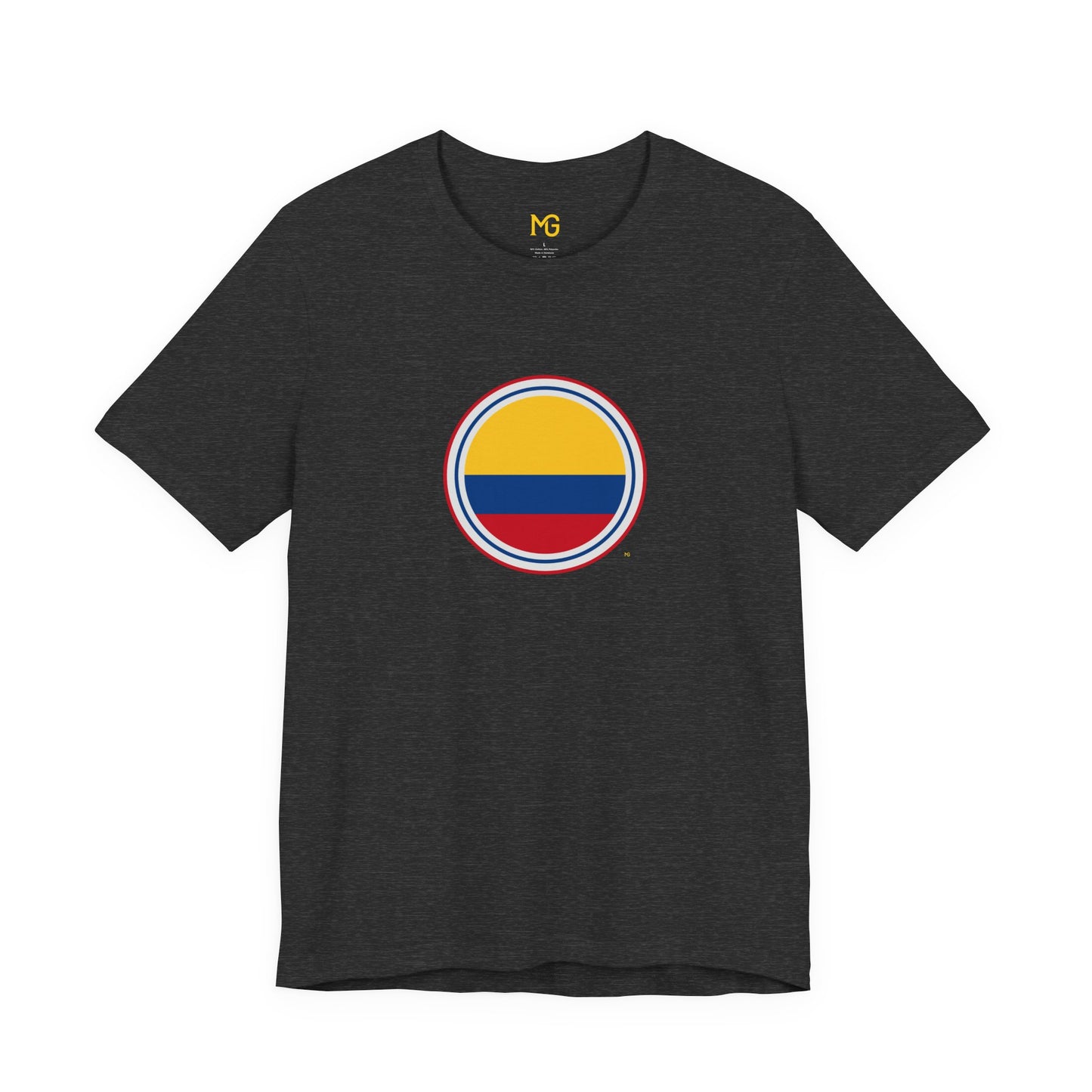 Camiseta com Círculo da Bandeira da Colômbia | Camiseta Orgulho da Colômbia