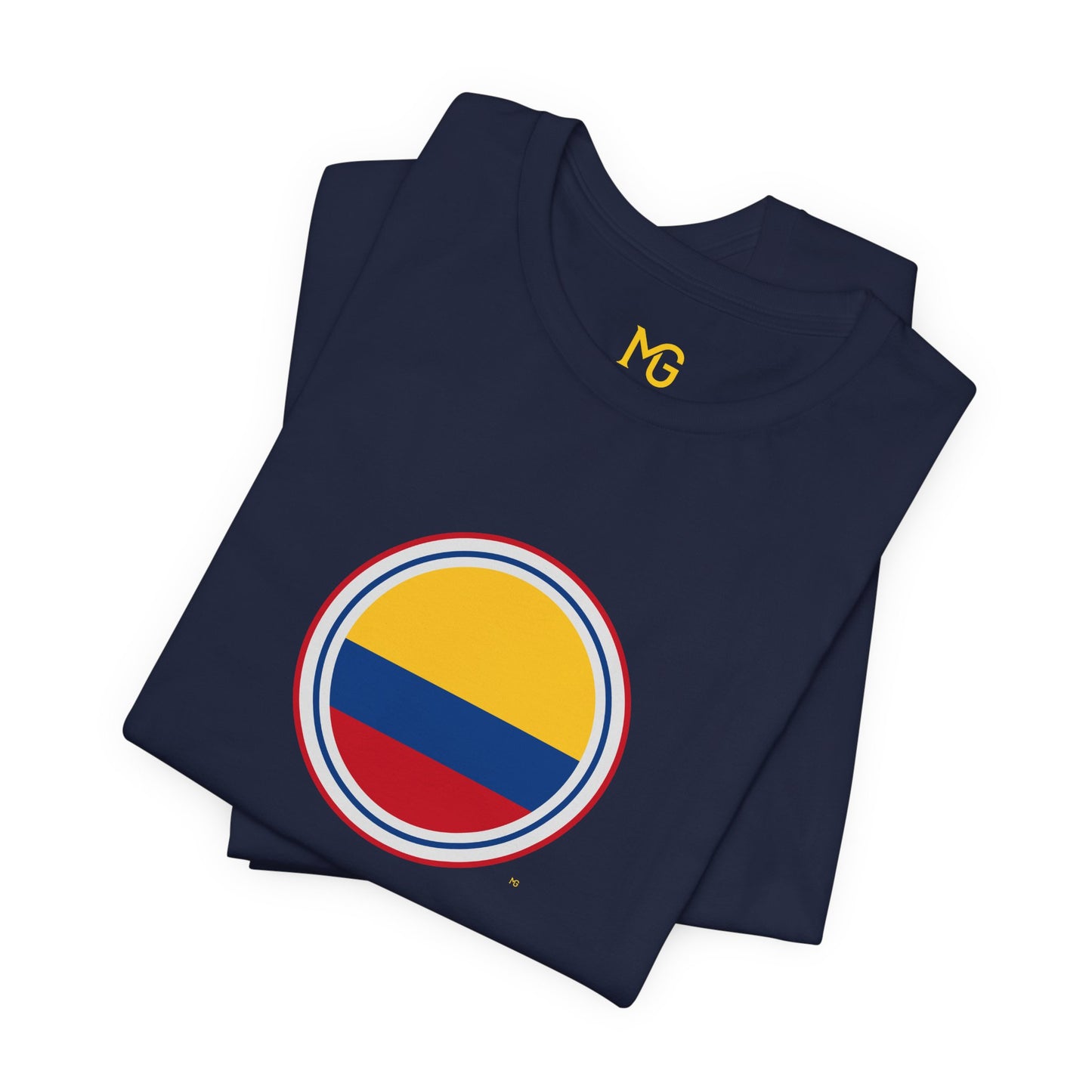 Camiseta com Círculo da Bandeira da Colômbia | Camiseta Orgulho da Colômbia